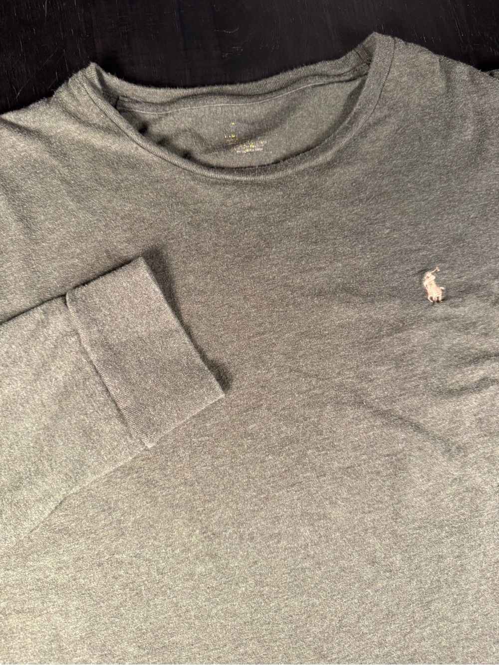 Polo Ralph Lauren Long Sleeve T-Shirt L Olive Green Heather Pony Logo Cotton